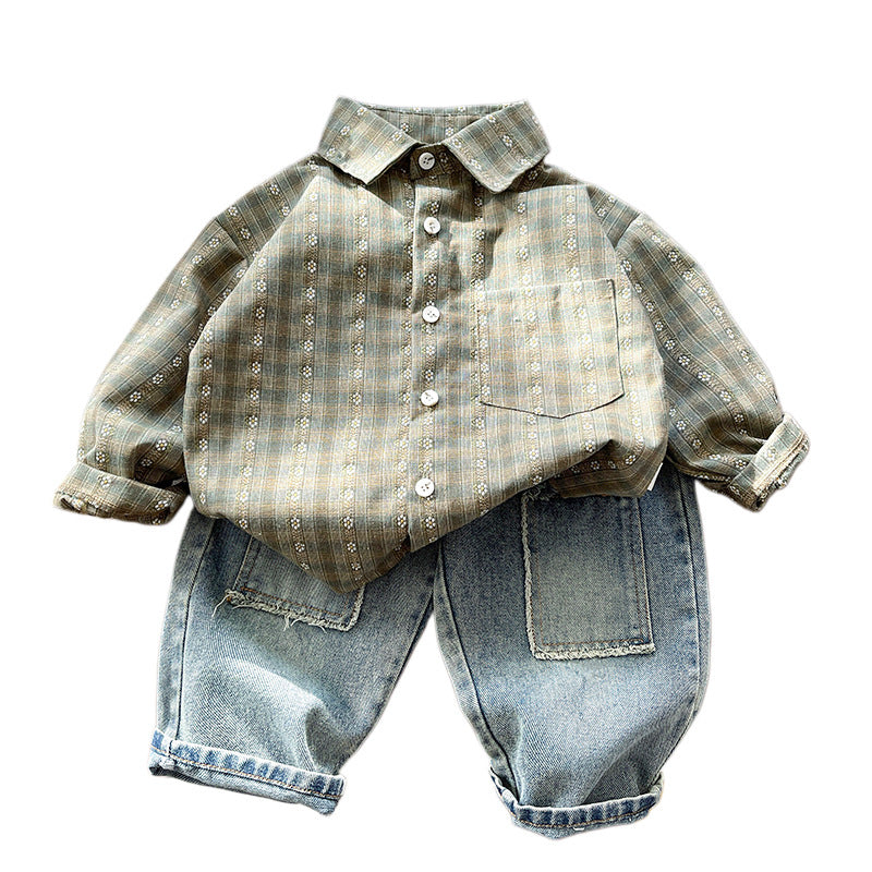 Two-Piece Button Shirt Set for Baby