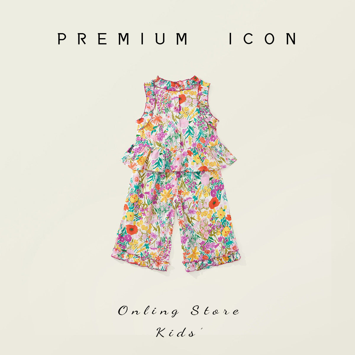 Ruffle Floral Two-Piece Set for Girls