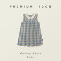 Checkered Backless Midi Dress for Girls