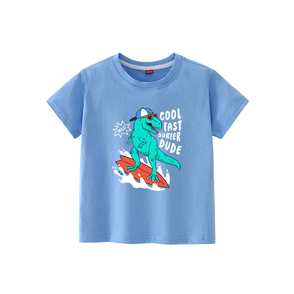 Camping Cat Print Short Sleeve Tee
