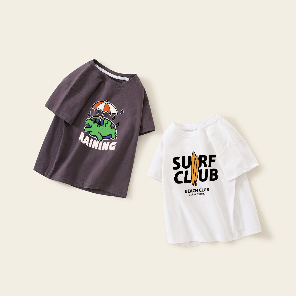Solid Color Short Sleeve Tee for Boys