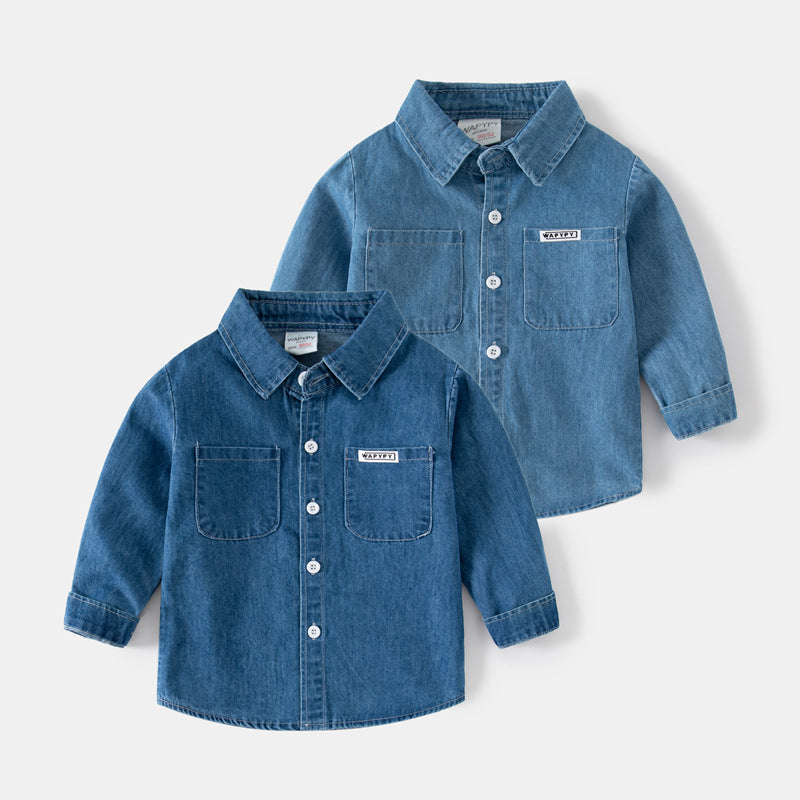 Light Blue Denim Long Sleeve Shirt