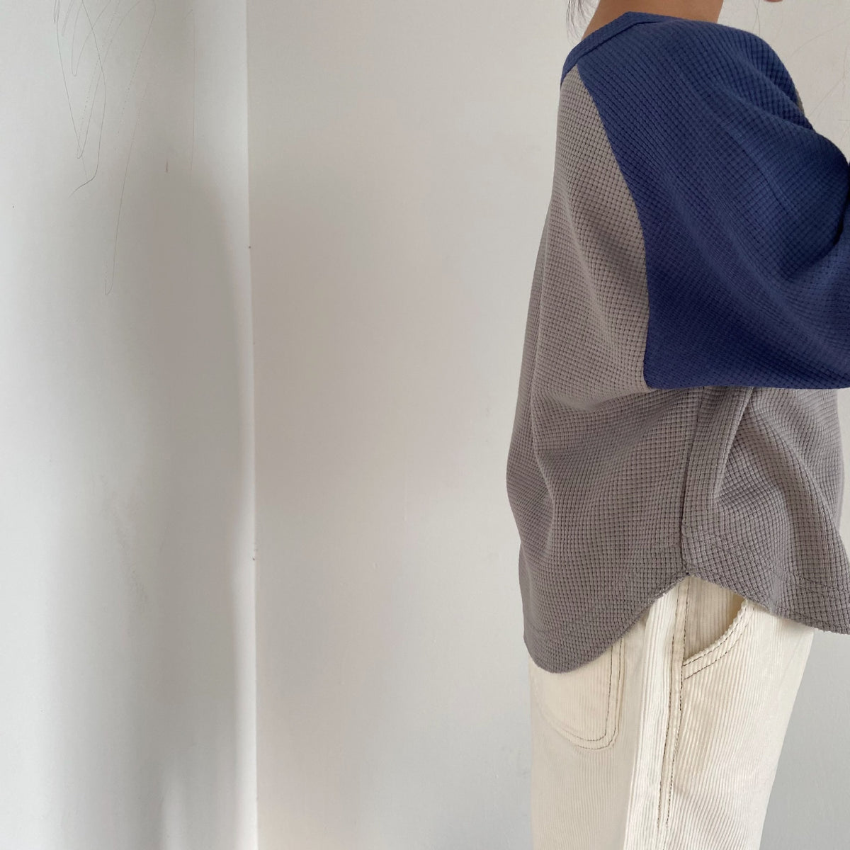 Batwing Sleeve Color-Block Hoodie
