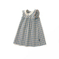 Lace Satin Plaid Sleeveless Dress