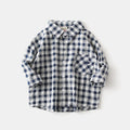 Grid Check Long Sleeve Shirt for Boys