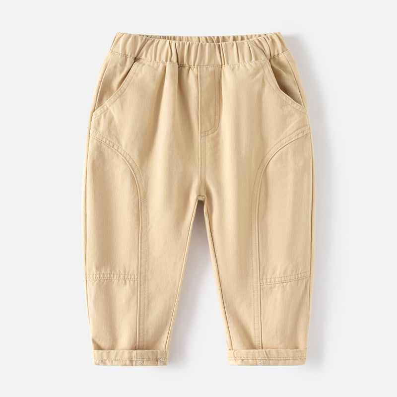 Solid Color Casual Pants for Boys