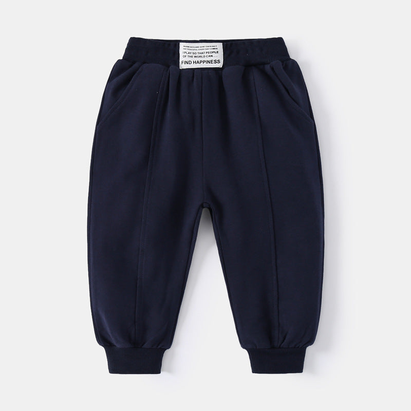 Spliced Label Casual Pants
