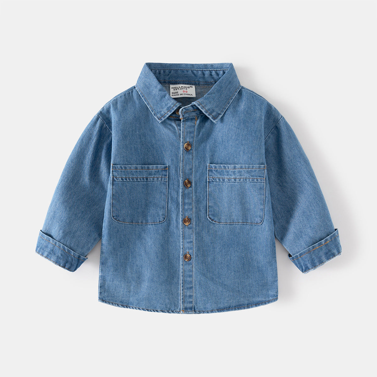 Washed Denim Button-Down Shirt for Boys