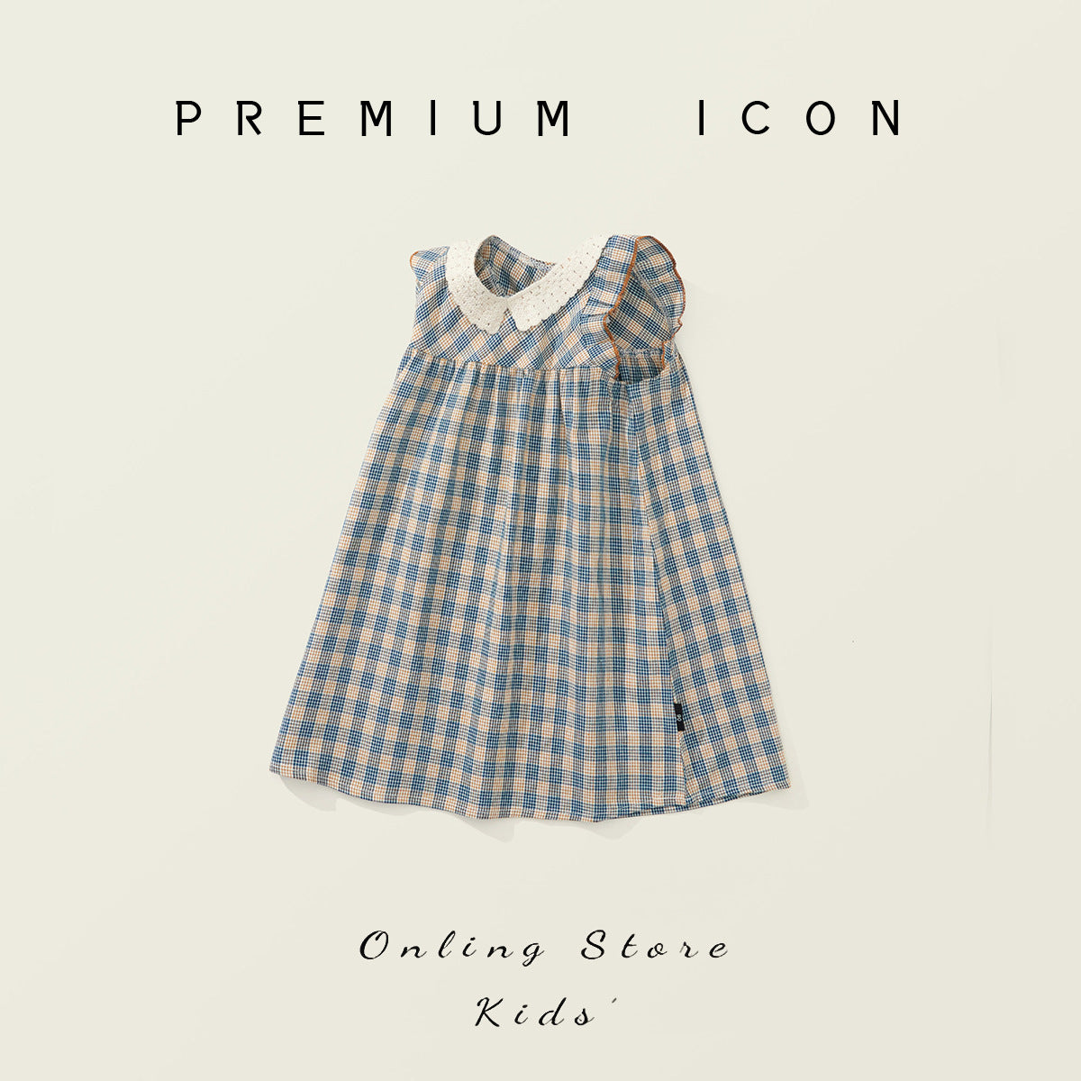 Checkered Backless Midi Dress for Girls