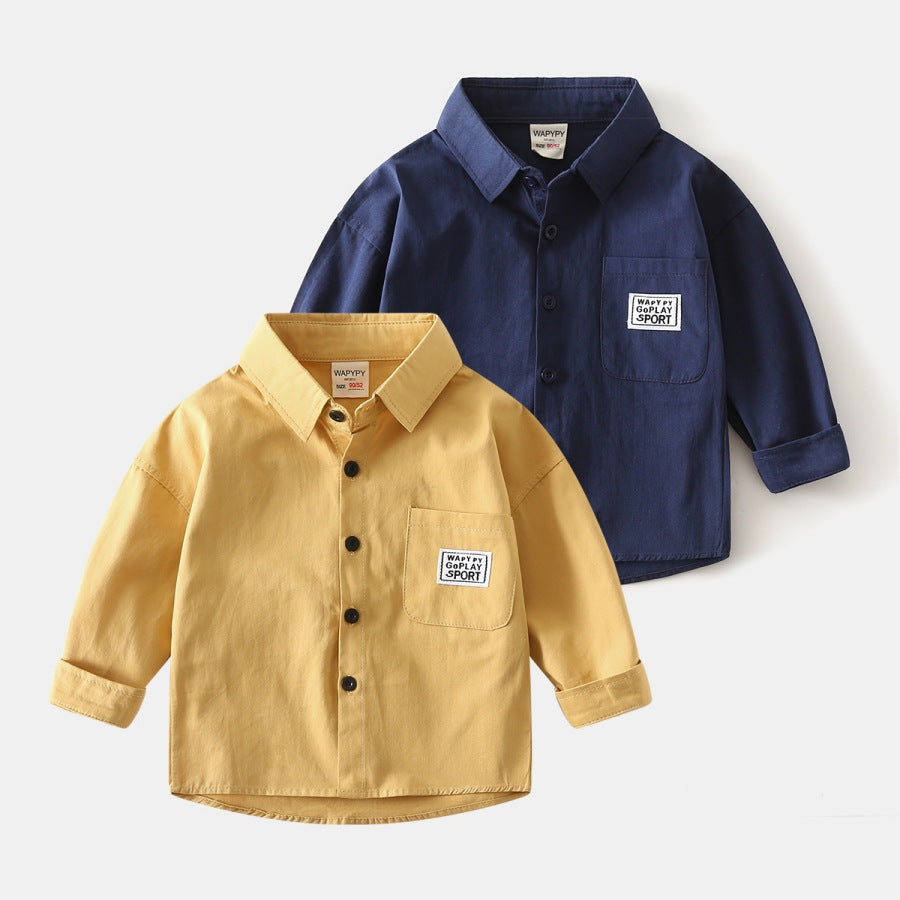 Square Neck Long Sleeve Shirt for Boys