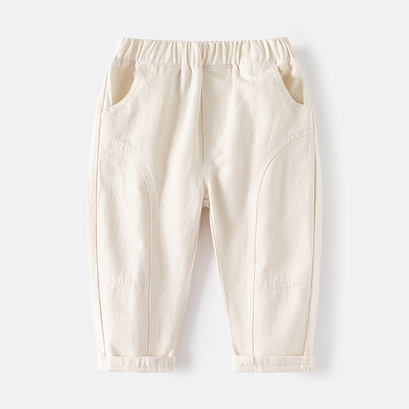 Solid Color Casual Pants for Boys