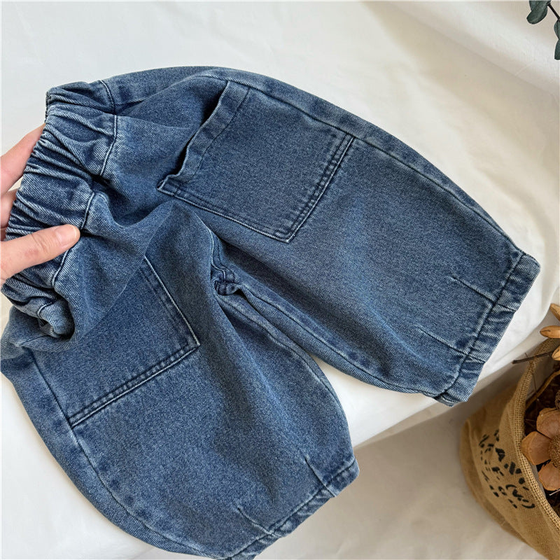 Mid-Waist Denim Pants for Kids