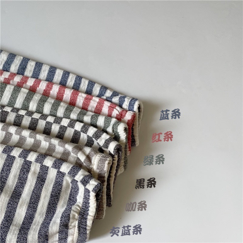 Green Striped Loose Casual Pants