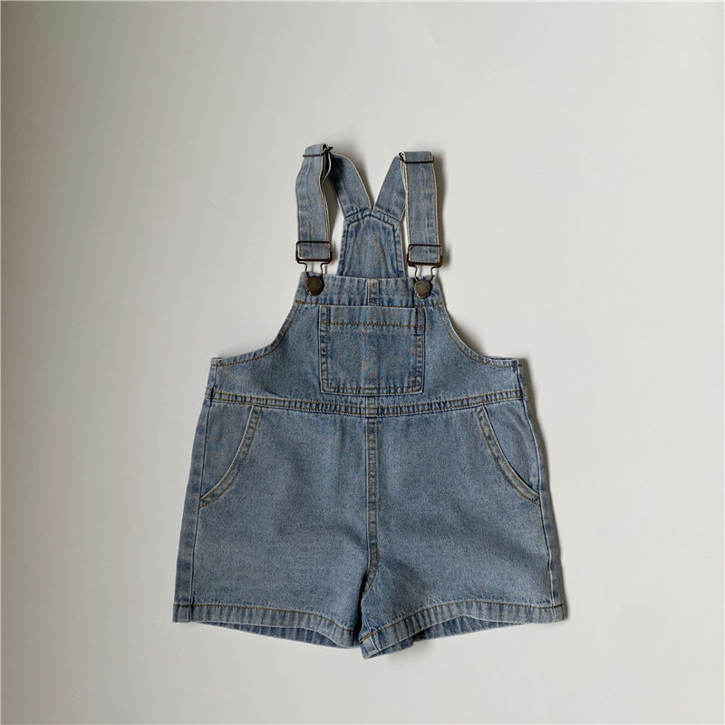 Denim Camisole Overalls Shorts
