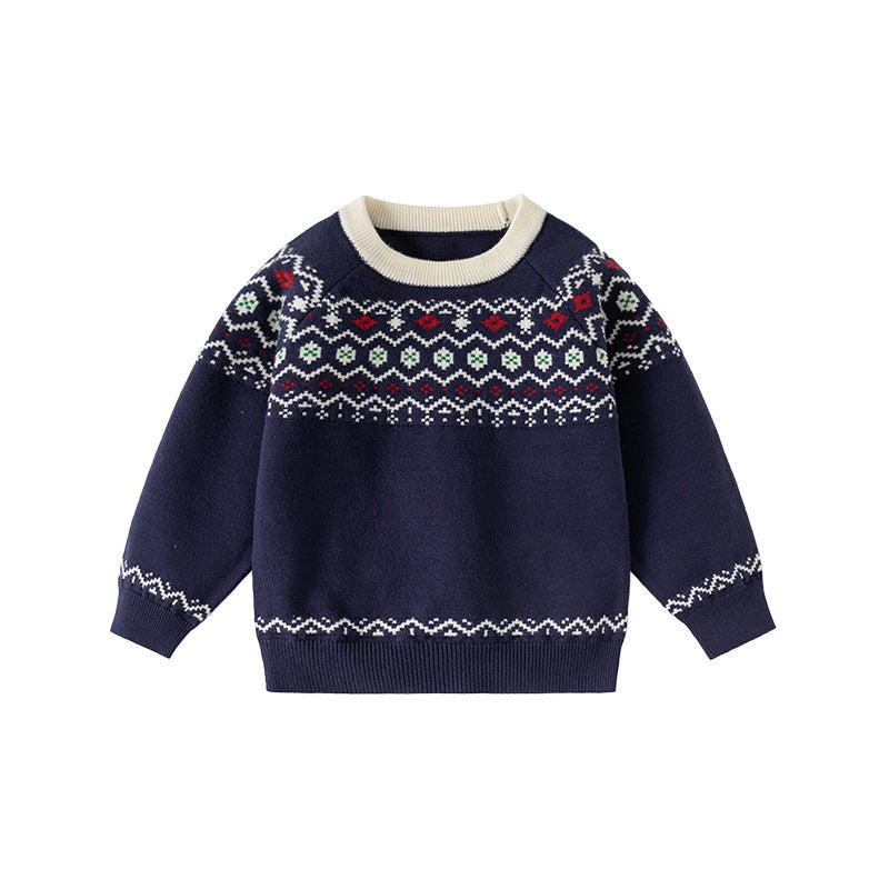 Color-Block Knit Sweater for Boys