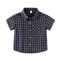 Plaid Turn-Down Collar Blouse for Kids