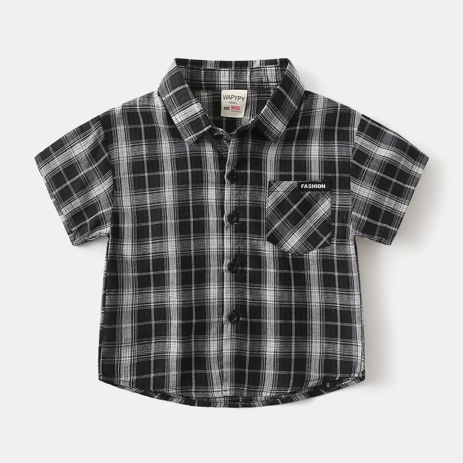 Plaid Short Sleeve Shirt for Babies