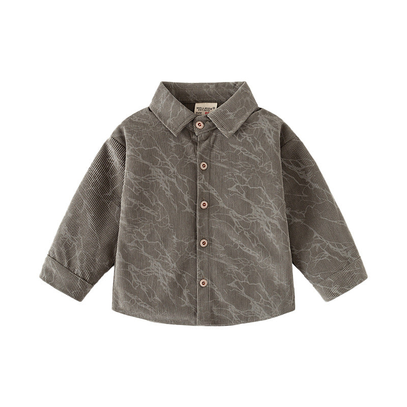 Cotton Twill Long Sleeve Shirt for Boys
