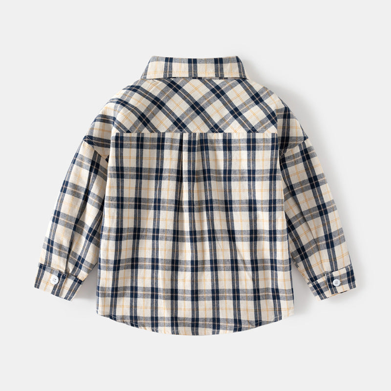 Checkered Wide-Collar Shirt for Kids
