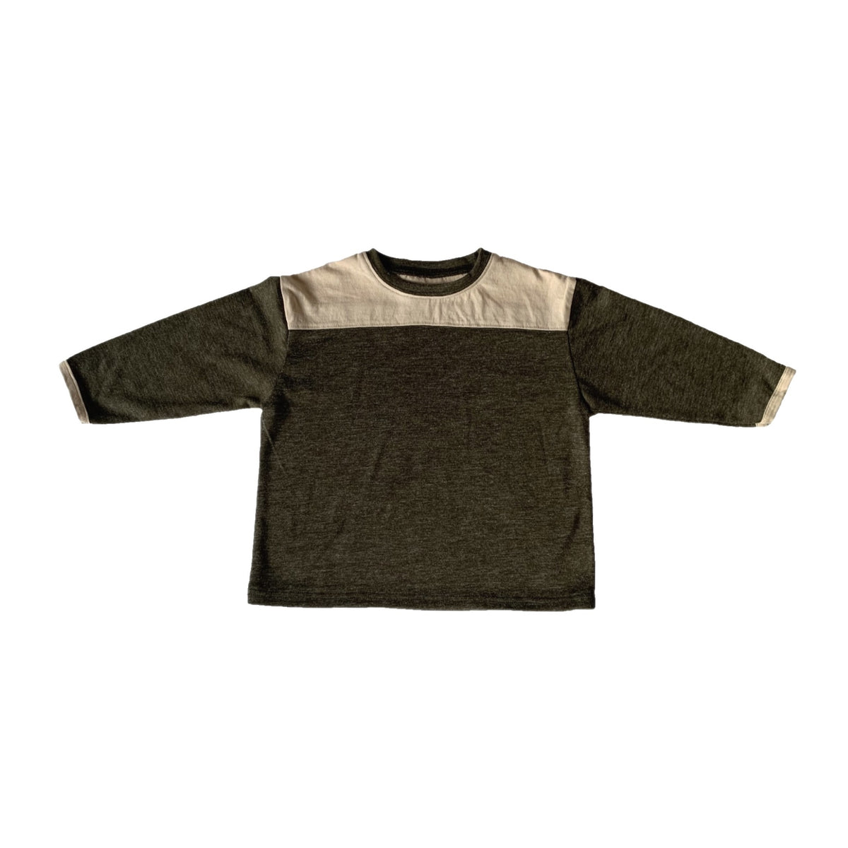 Army Green Spliced Round Neck Tee