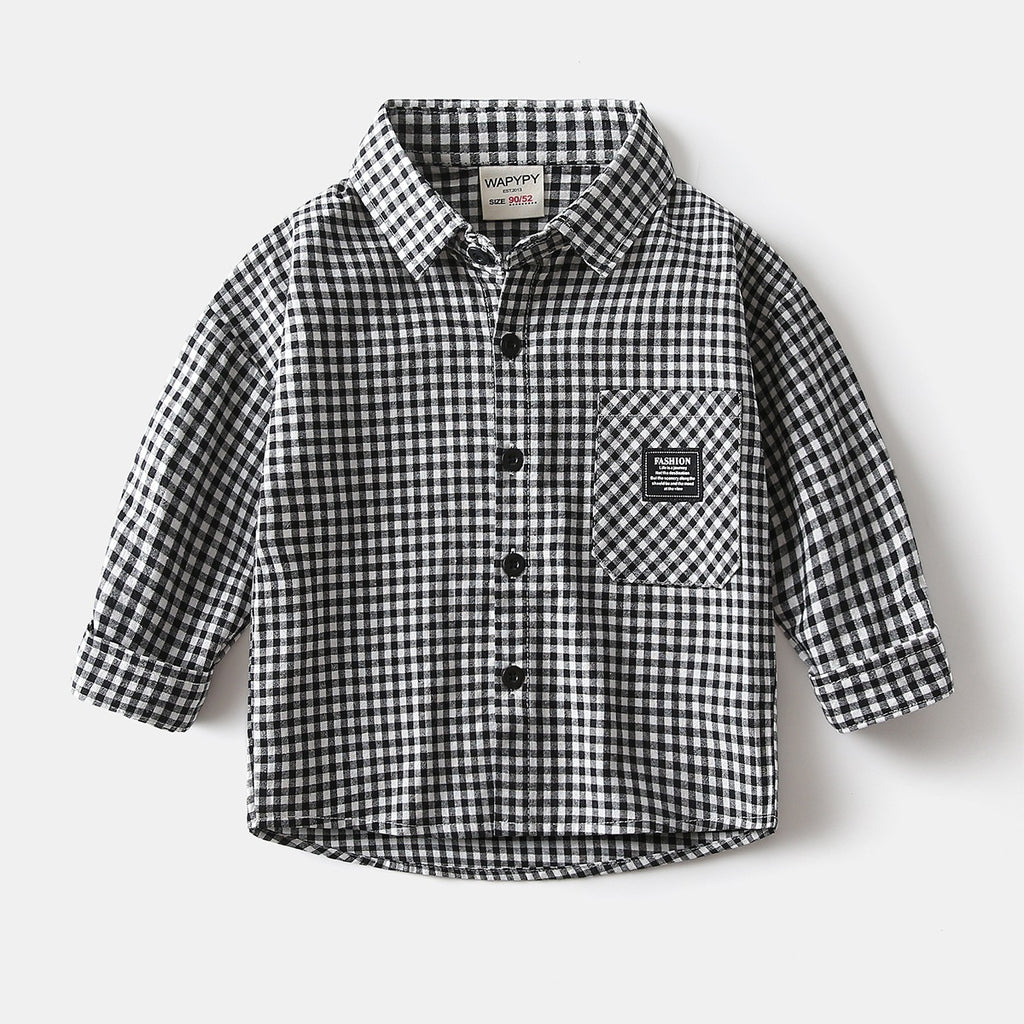 Plaid Long Sleeve Shirt for Baby Boys
