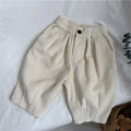 White & Khaki Corduroy Pants for Kids