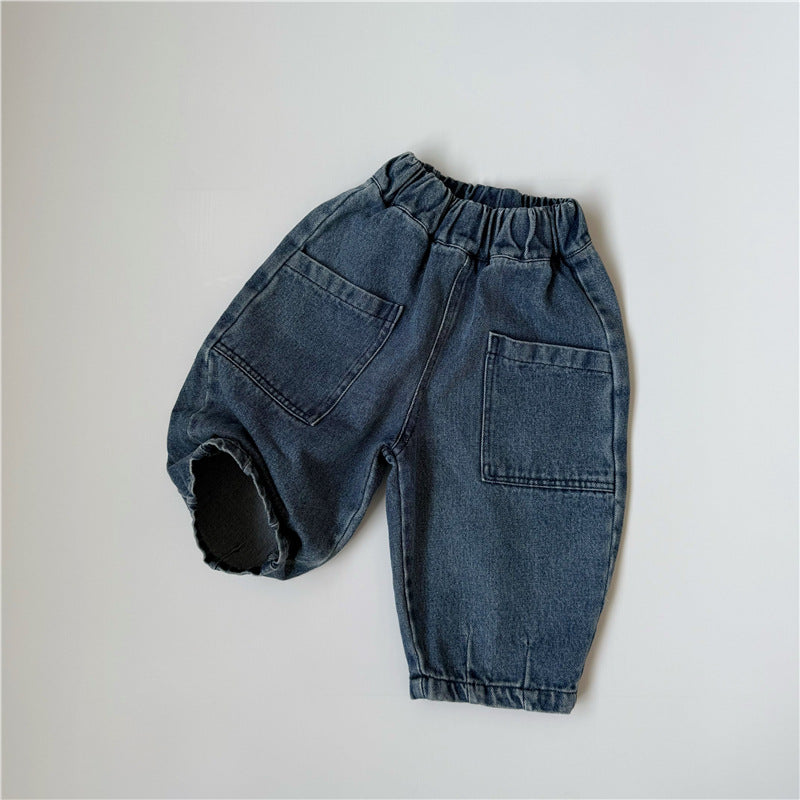 Mid-Waist Denim Pants for Kids