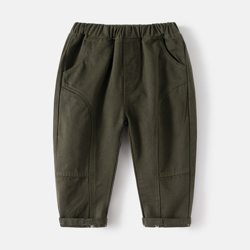 Solid Color Casual Pants for Boys