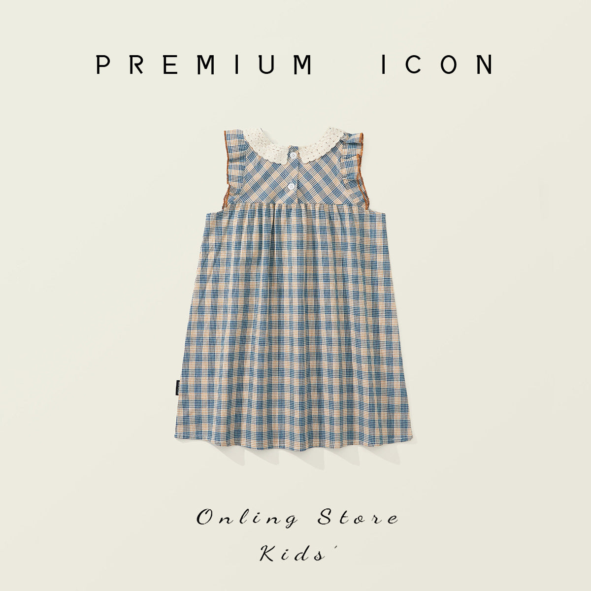 Checkered Backless Midi Dress for Girls