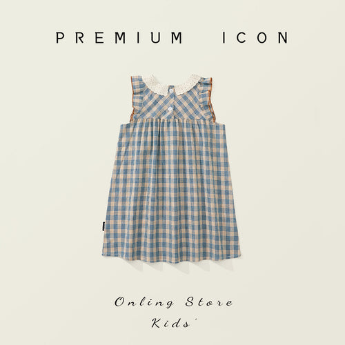 Checkered Backless Midi Dress for Girls