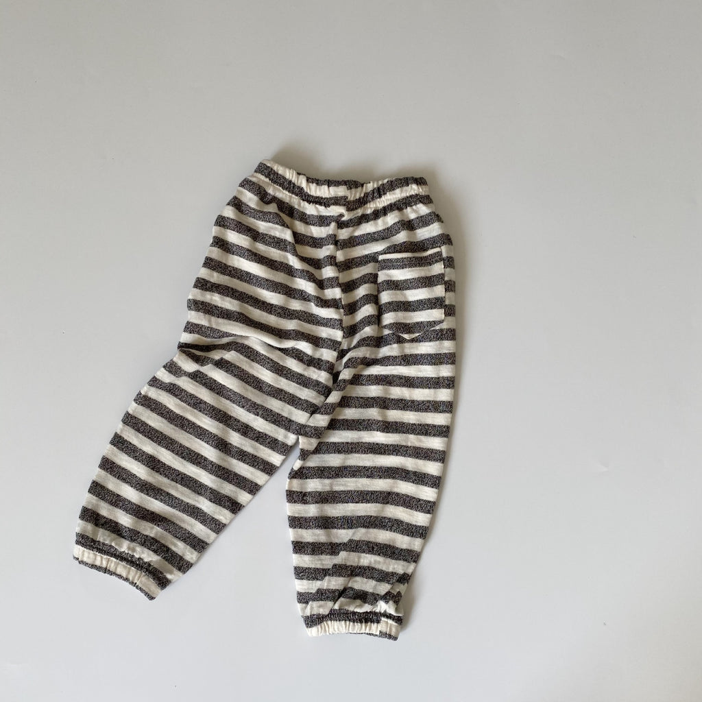 Green Striped Loose Casual Pants