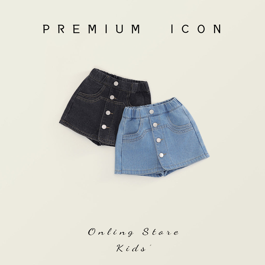 Washed Denim Skort for Girls