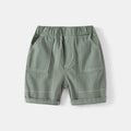 Khaki Stitched Mid-Length Shorts for Boys