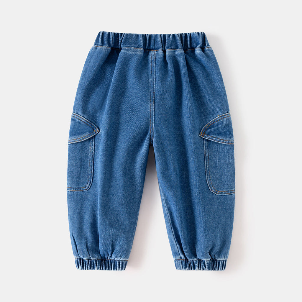 Large Pocket Denim Pants for Kids