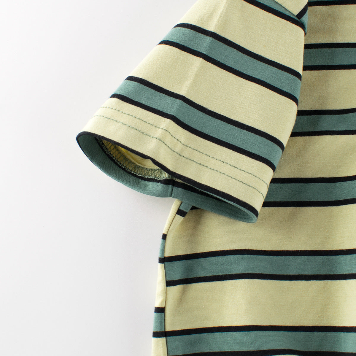 Apricot & Black Striped Tee for Boys