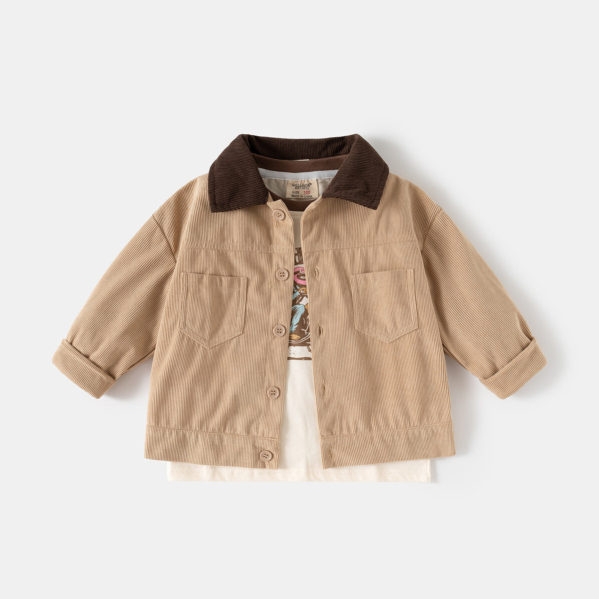 Color-Blocked Corduroy Jacket, Alternate Colorway