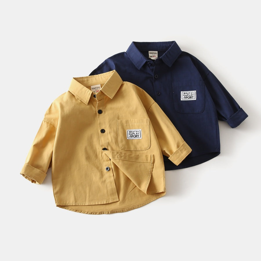 Square Neck Long Sleeve Shirt for Boys
