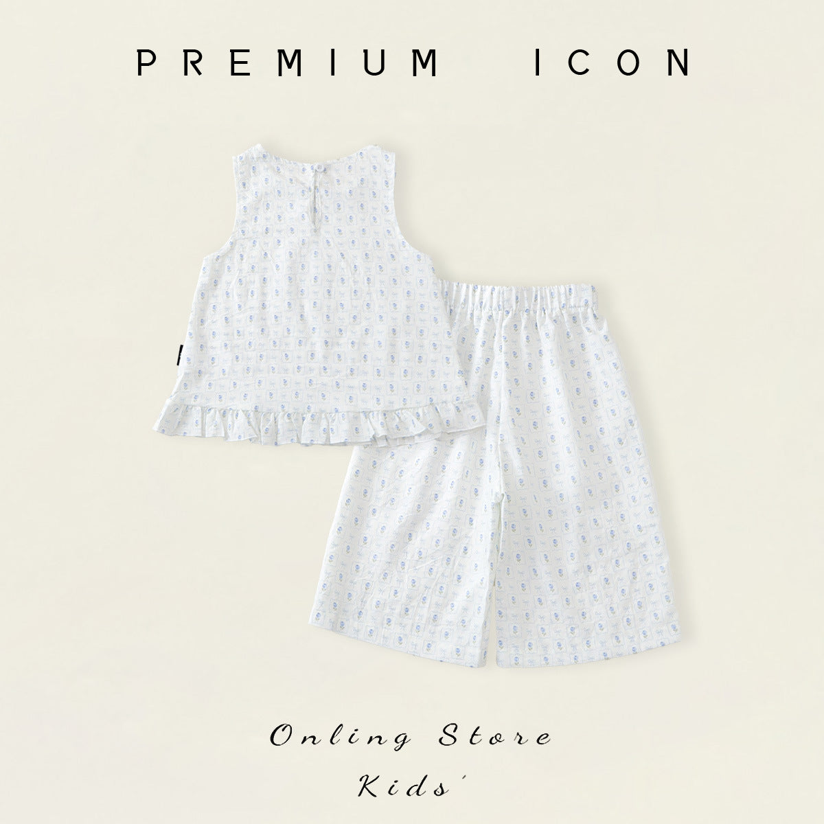 Floral Two-Piece Wide-Leg Set for Girls