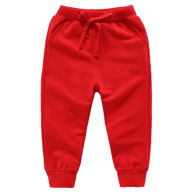 Solid Color Cotton Pants for Kids