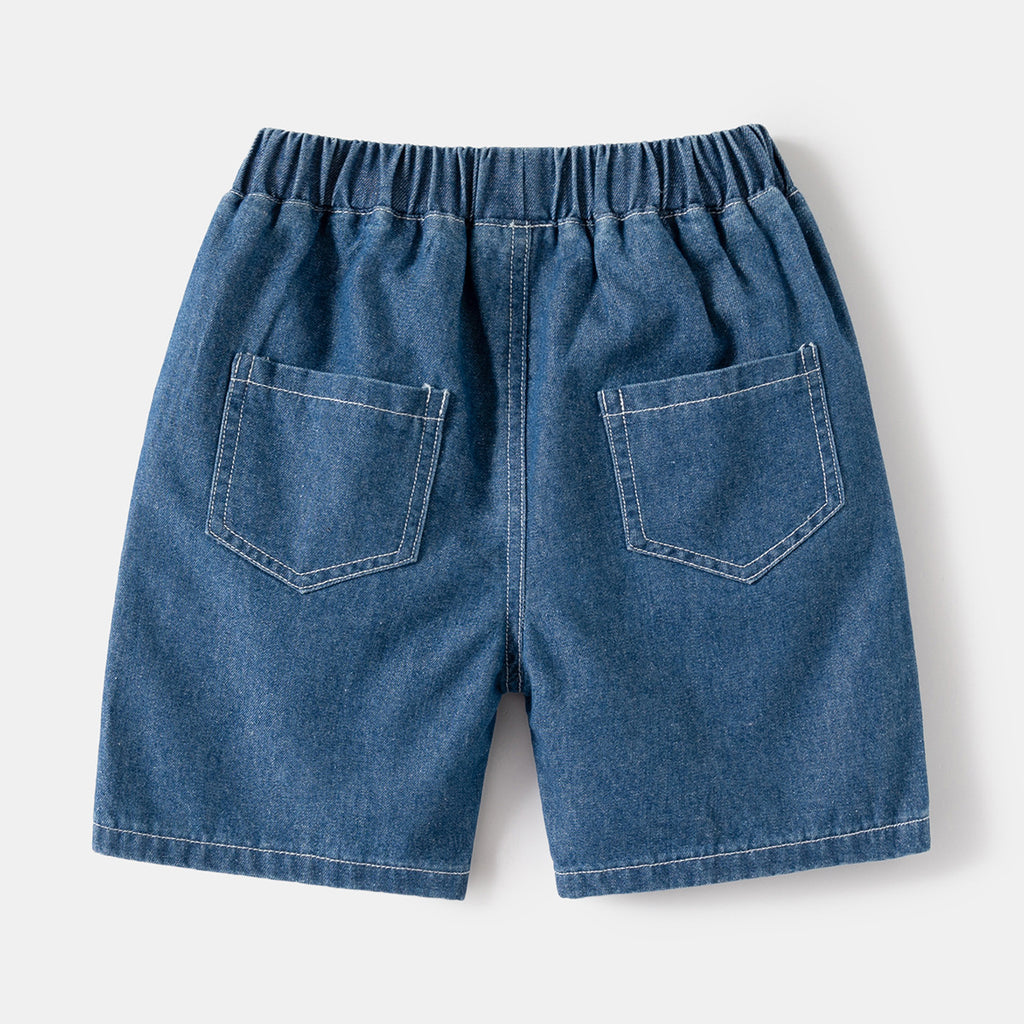 Color-Blocked Denim Shorts for Boys