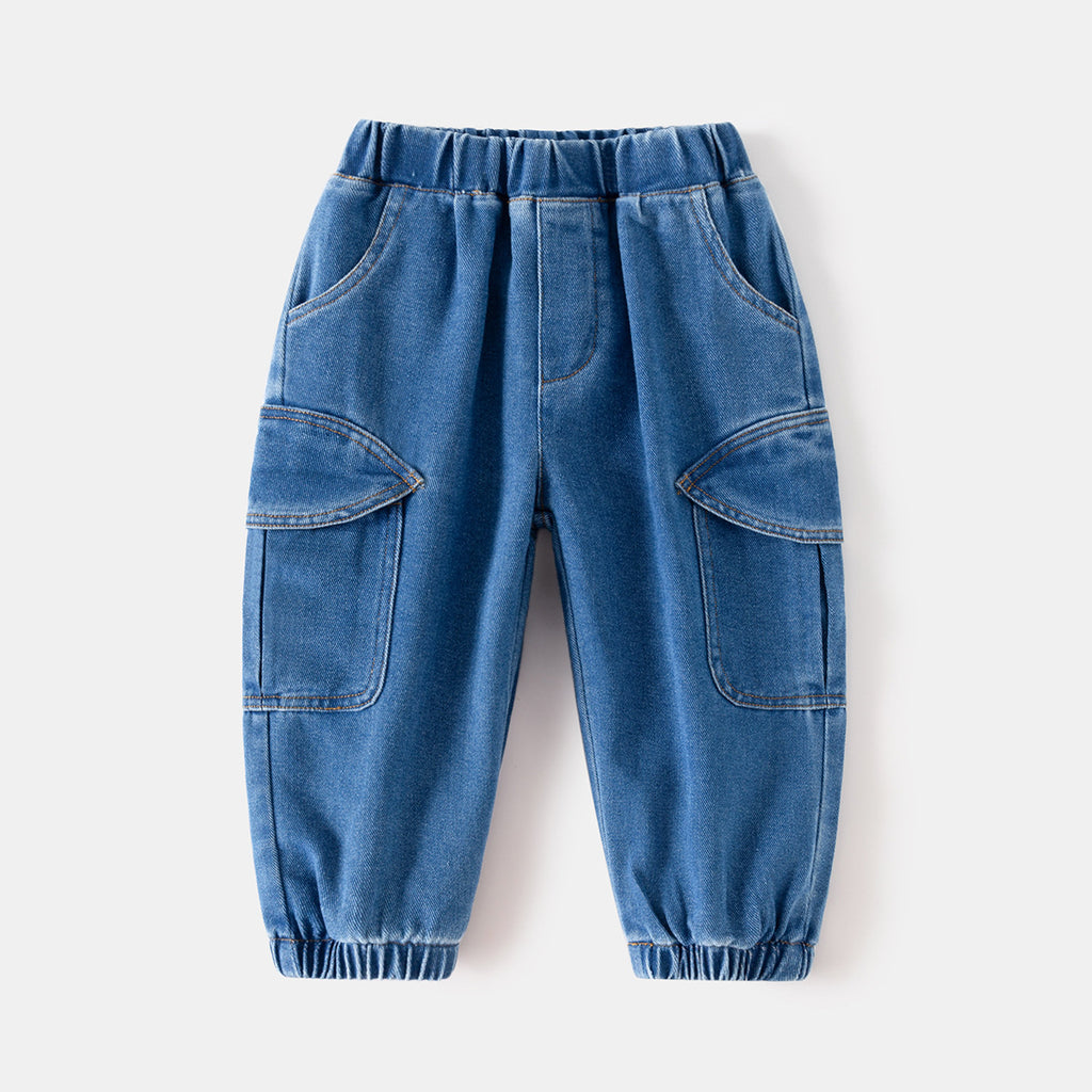 Large Pocket Denim Pants for Kids