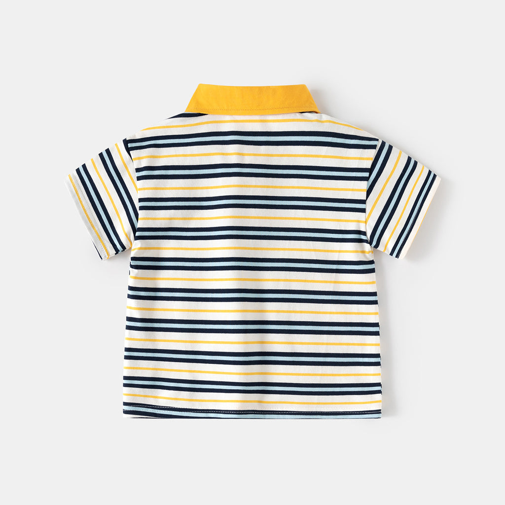 Striped Collar Polo Shirt for Boys