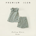 Floral Babydoll Collar Top & Shorts Set