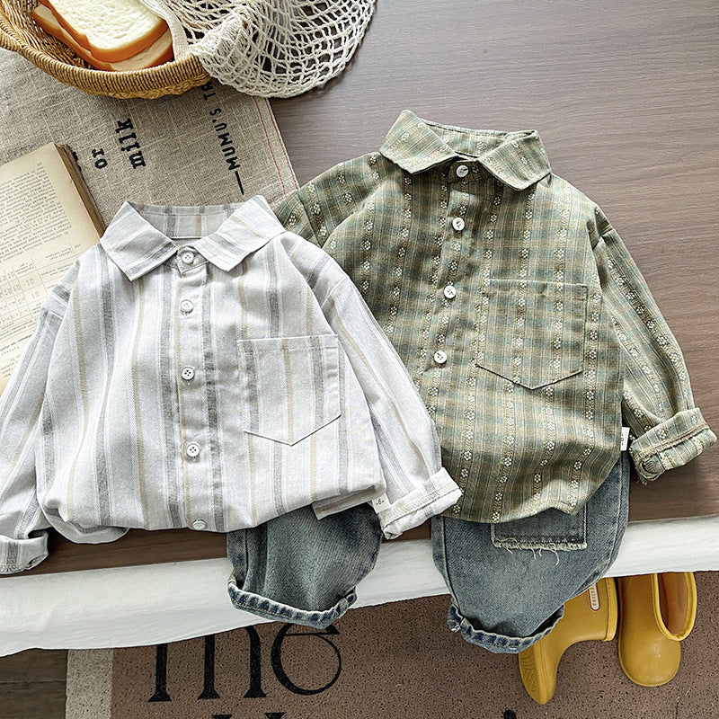 Two-Piece Button Shirt Set for Baby