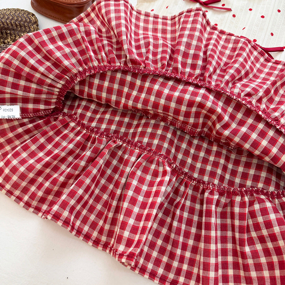 Polka Dot Bow Backless Dress for Girls