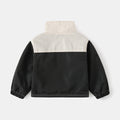 Fleece-Lined Color-Block Hoodless Jacket