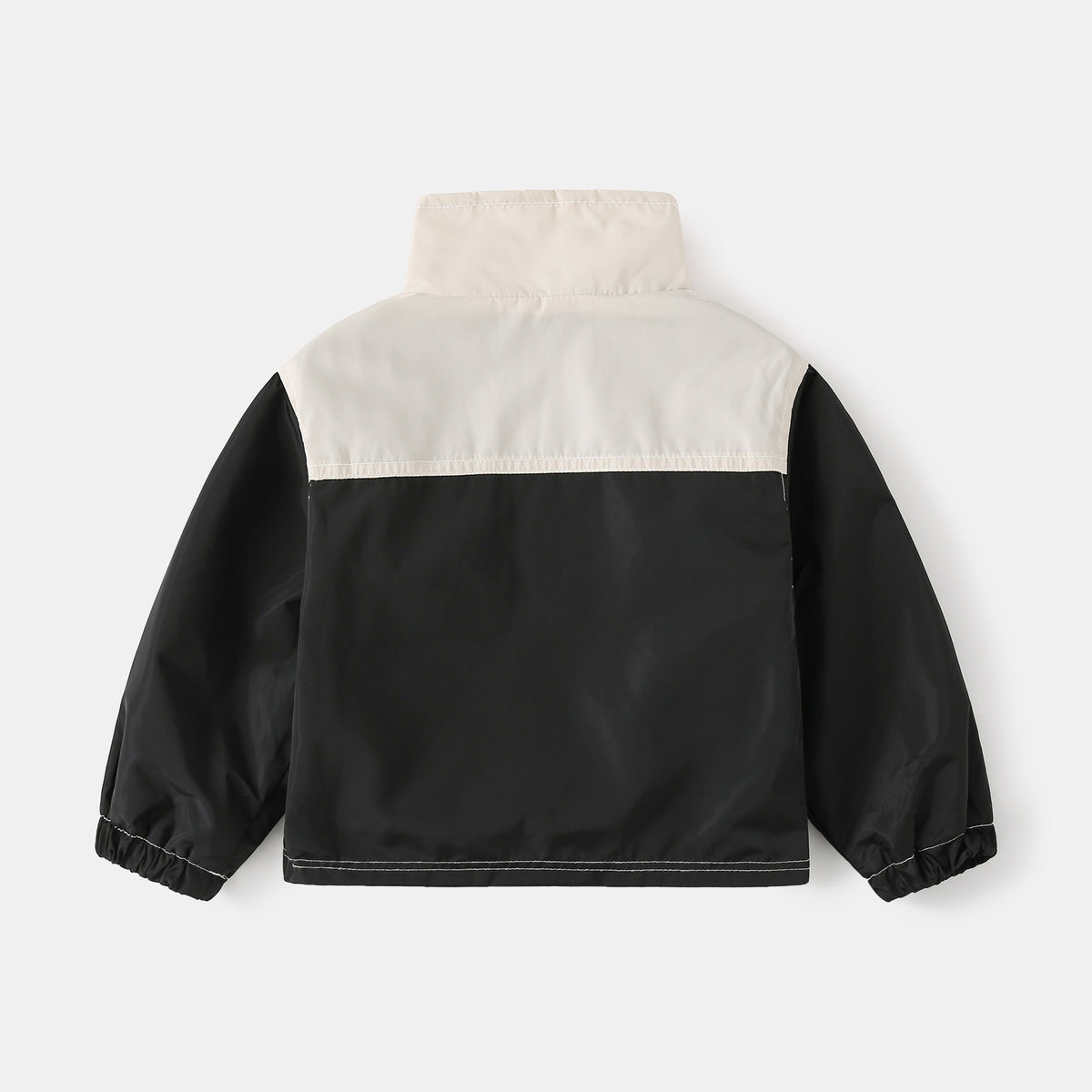 Fleece-Lined Color-Block Hoodless Jacket