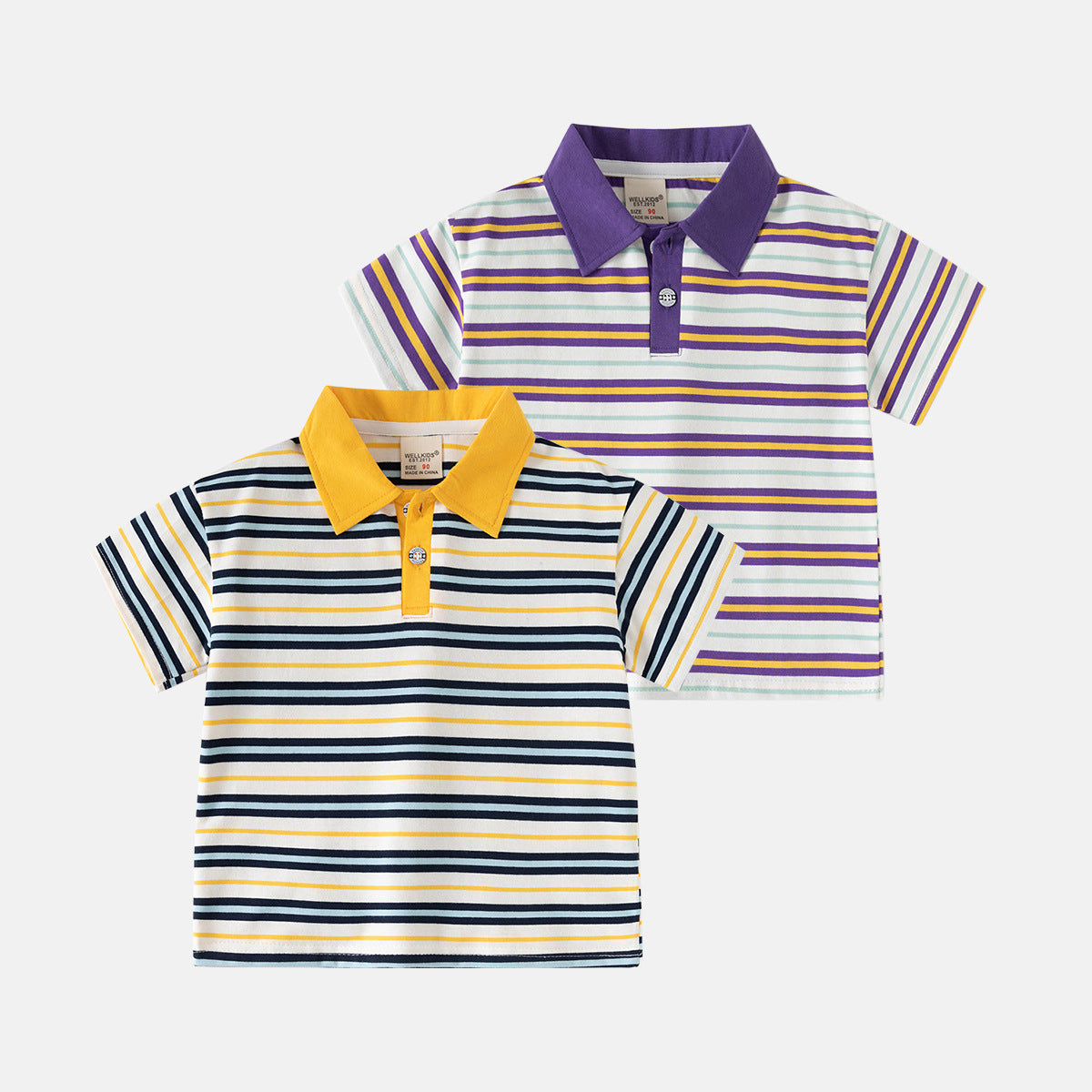 Striped Collar Polo Shirt for Boys