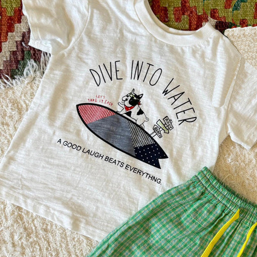 Cartoon Letter Print Tee for Girls