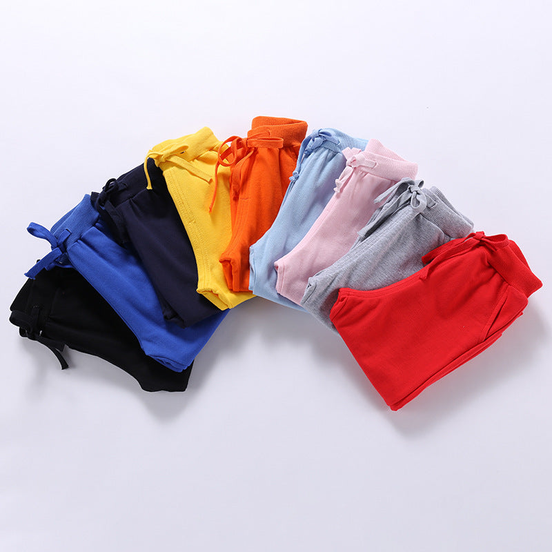 Solid Color Cotton Pants for Kids